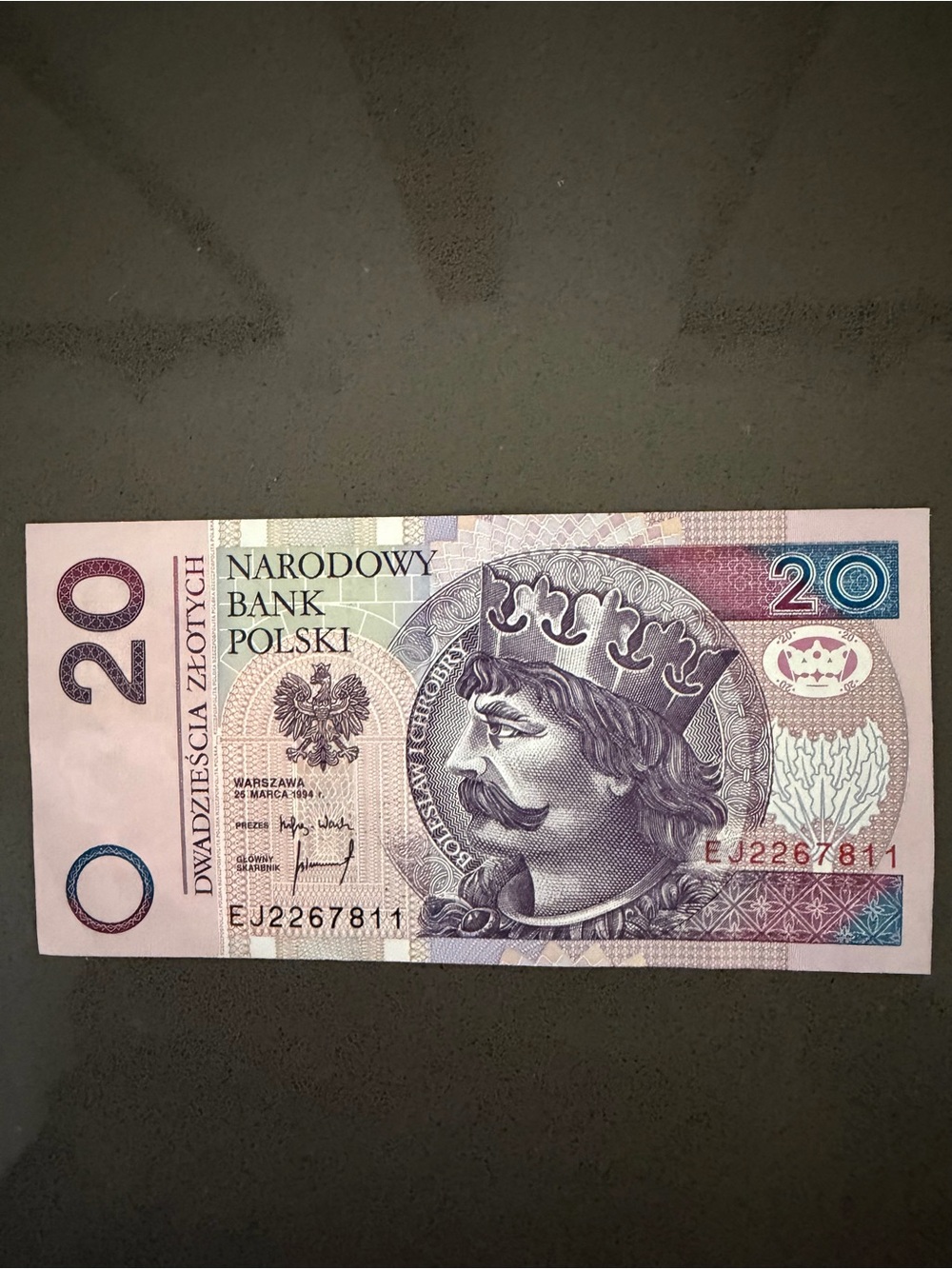 Polish 20 Zlotych Chrobry Banknote, 1995